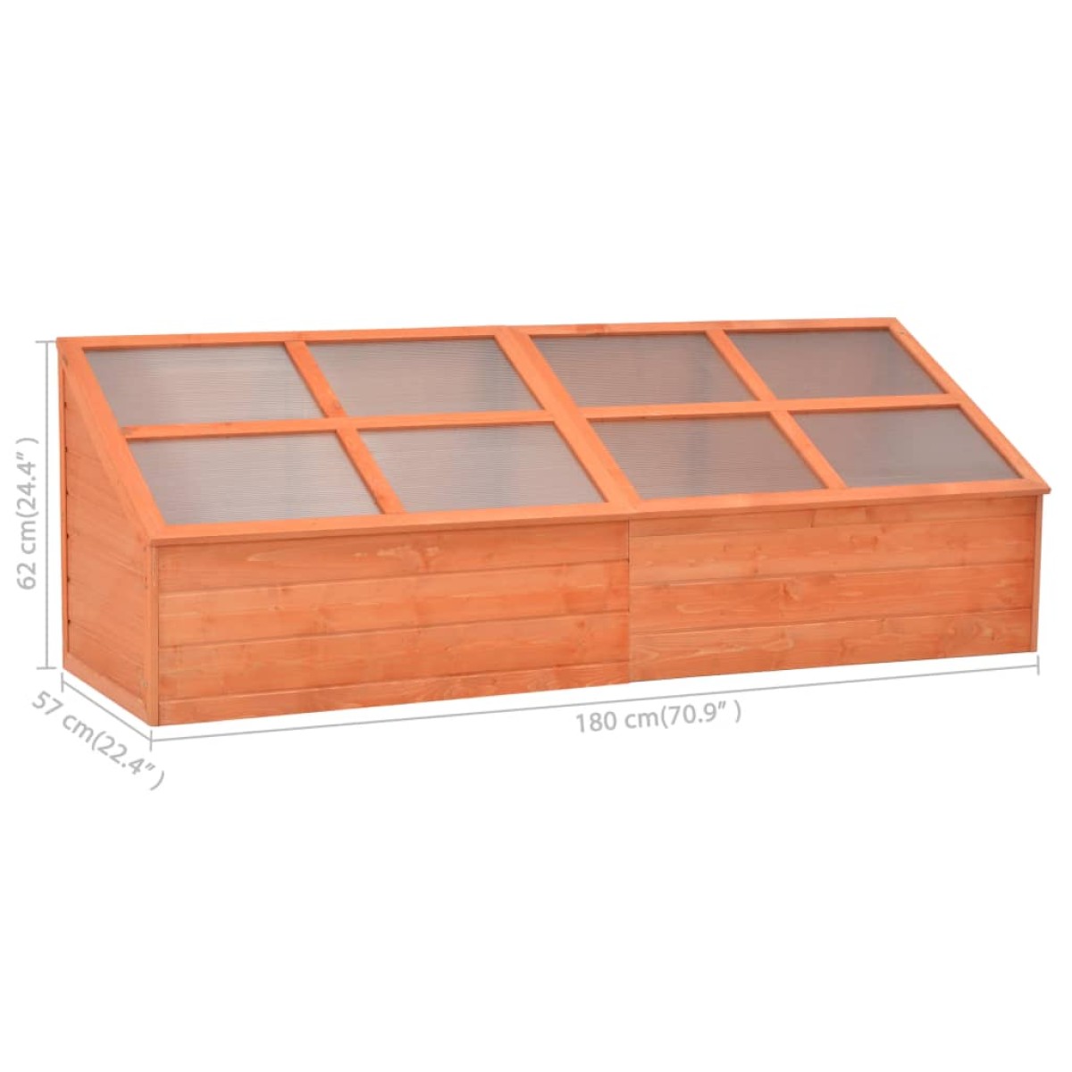 vidaXL Θερμοκήπιο 180 x 57 x 62 εκ. Ξύλινο
