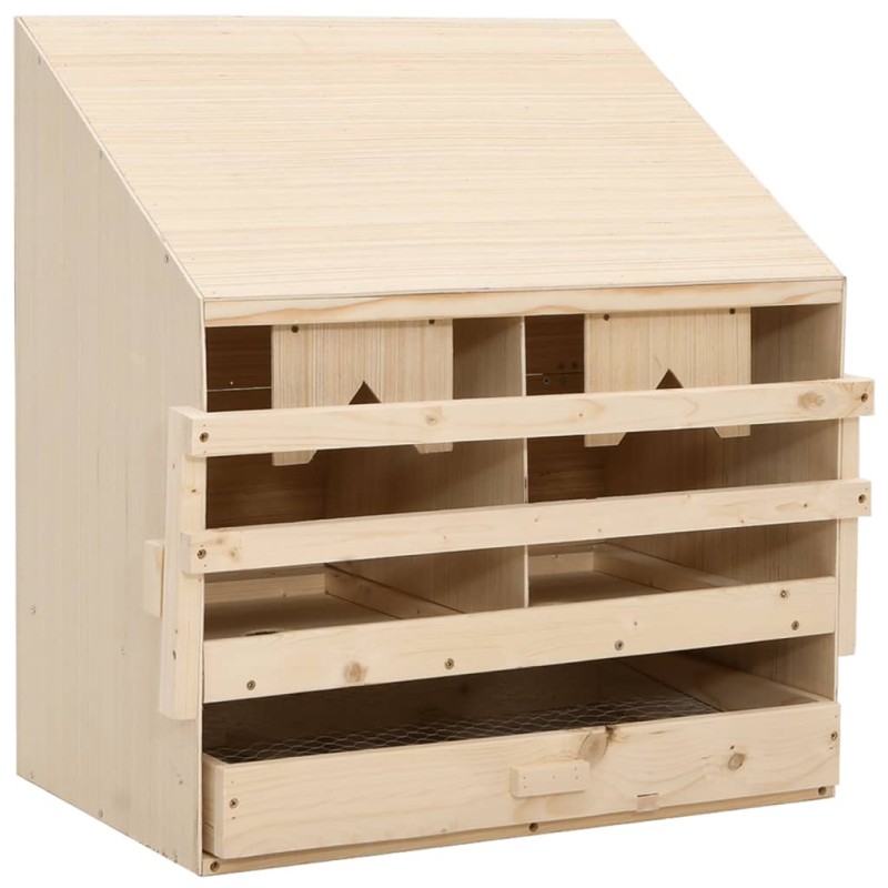 vidaXL Φωλιά για Κότες με 2 Θέσεις 63x40x65 εκ. από Μασίφ Ξύλο Πεύκου
