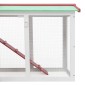 vidaXL Κλουβί Κουνελιών Μεγάλο Κόκκινο/Λευκό 145 x 45 x 84 εκ. Ξύλινο
