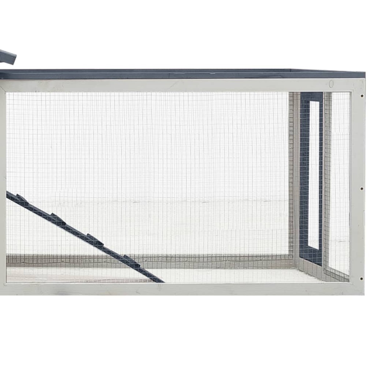 vidaXL Κλουβί Κουνελιών Γκρι 310x70x87 εκ. Μασίφ Ξύλο Πεύκου/Ελάτης