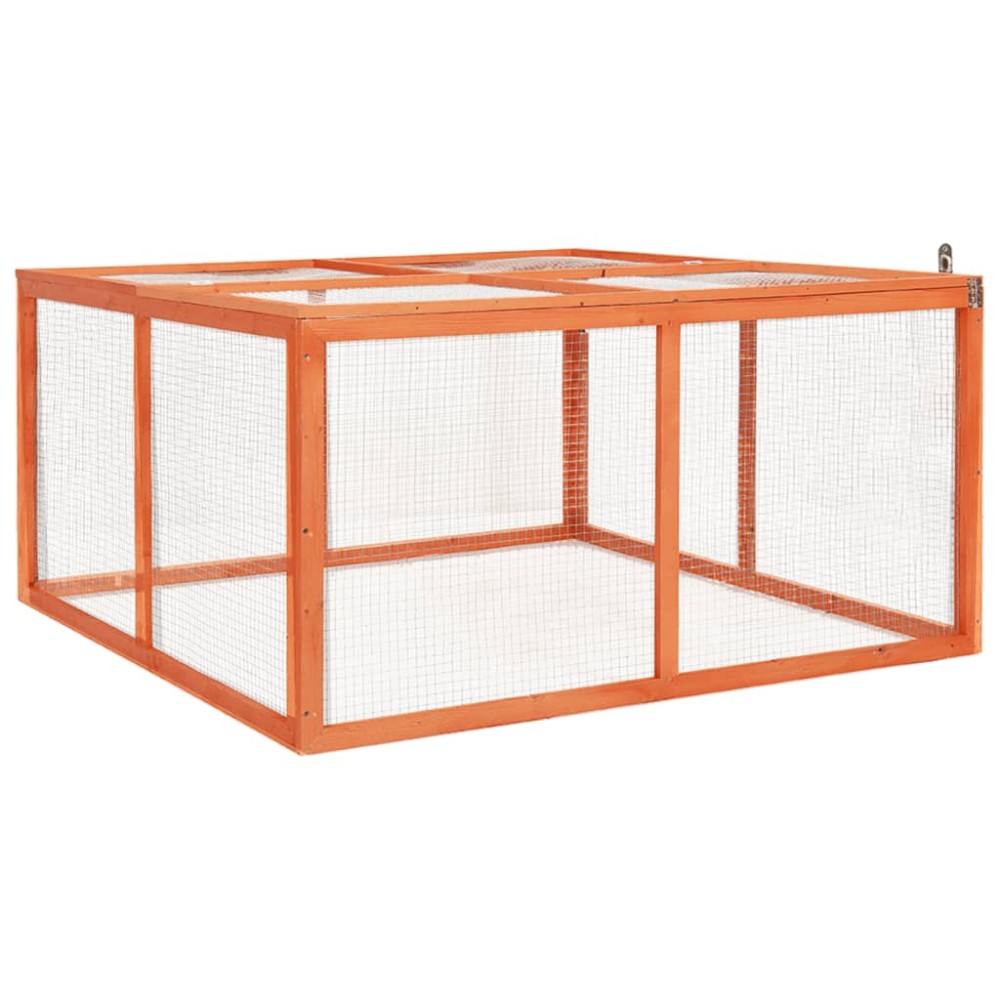 vidaXL Κλουβί Κουνελιών 124 x 120 x 60 εκ. από Μασίφ Ξύλο Ελάτης