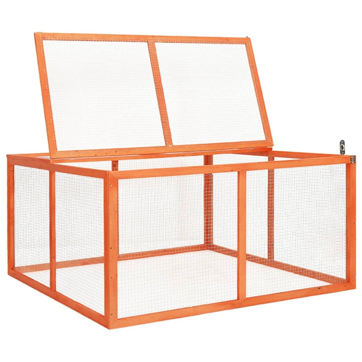 vidaXL Κλουβί Κουνελιών 124 x 120 x 60 εκ. από Μασίφ Ξύλο Ελάτης
