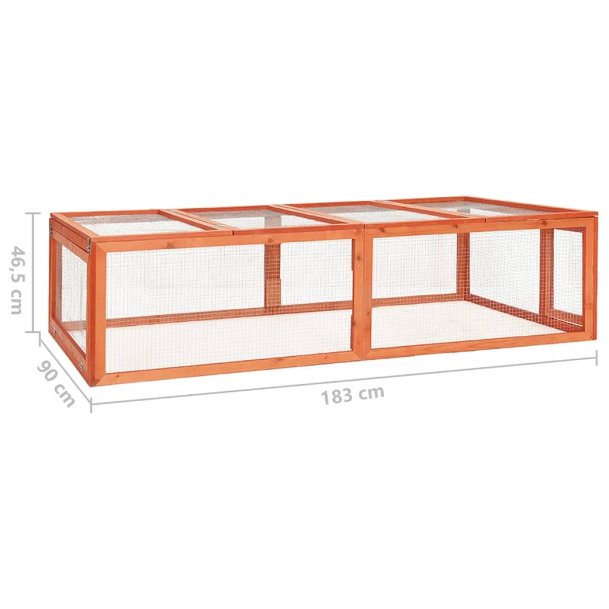 vidaXL Κλουβί Κουνελιών 183 x 90 x 46,5 εκ. από Μασίφ Ξύλο Ελάτης
