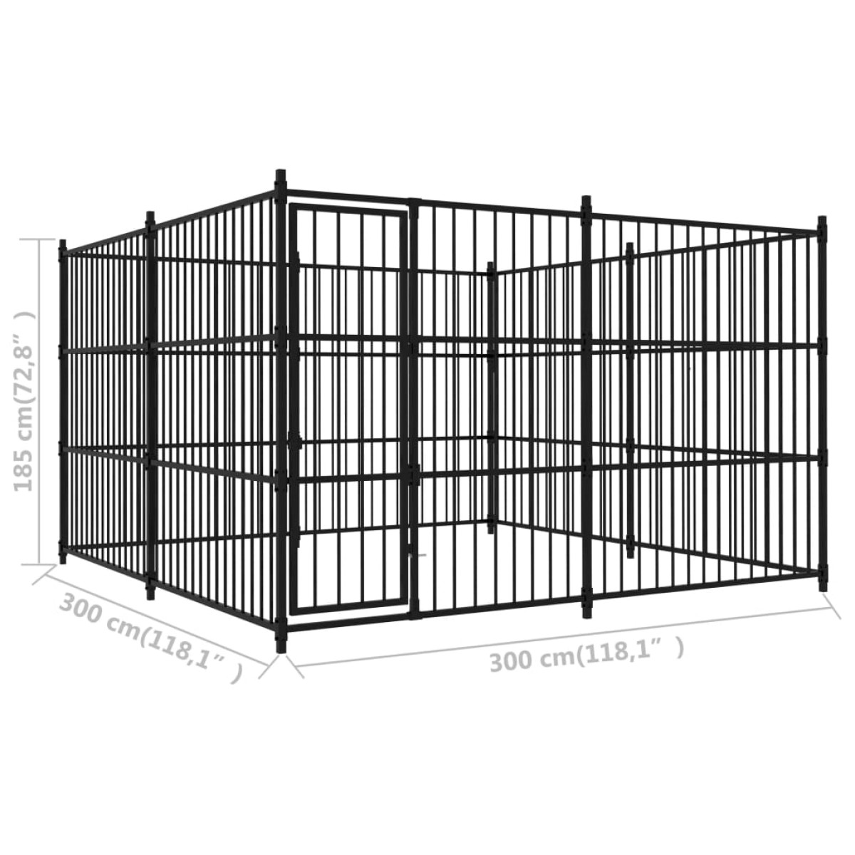 vidaXL Κλουβί Σκύλου Εξωτερικού Χώρου 300 x 300 x 185 εκ.