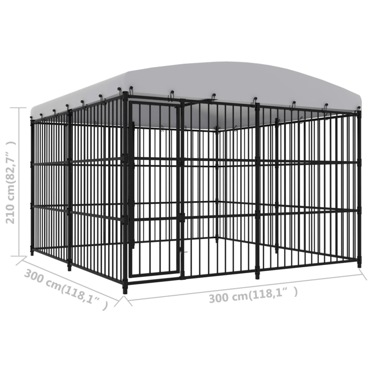 vidaXL Κλουβί Σκύλου Εξωτερικού Χώρου 300 x 300 x 210 εκ. με Στέγαστρο