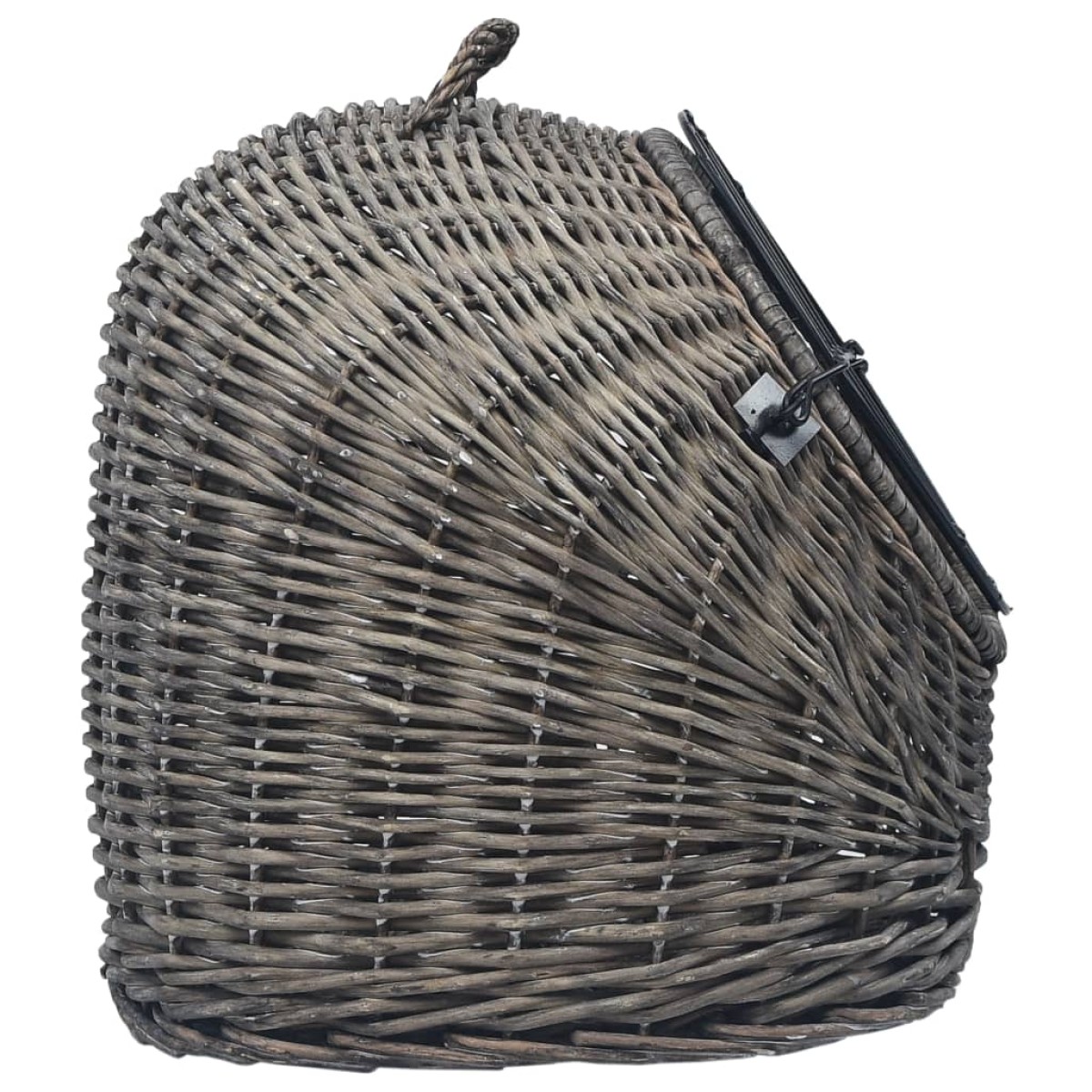 vidaXL Καλάθι Μεταφοράς Γάτας Γκρι 60x45x45 εκ. από Φυσικό Ξύλο Ιτιάς