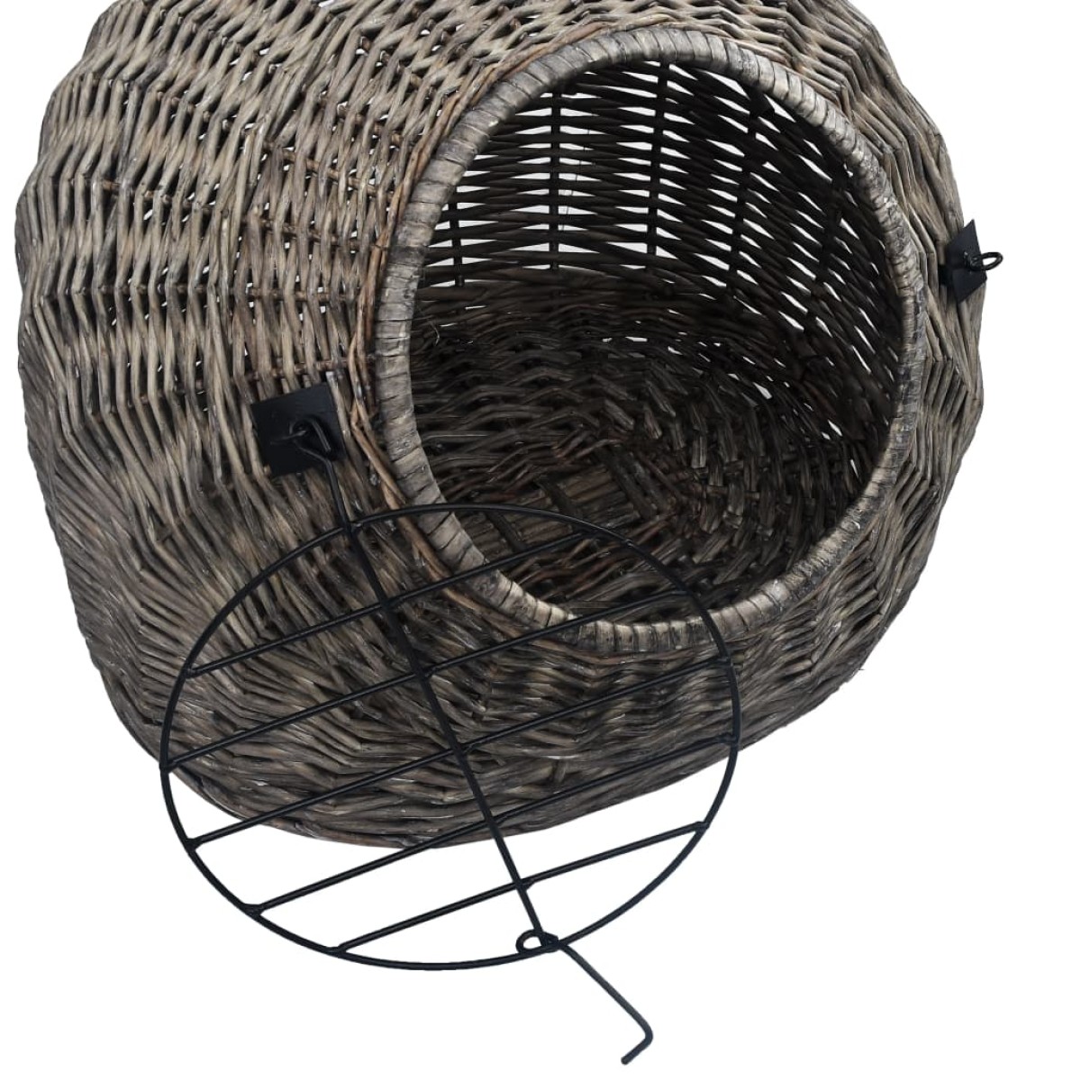 vidaXL Καλάθι Μεταφοράς Γάτας Γκρι 60x45x45 εκ. από Φυσικό Ξύλο Ιτιάς