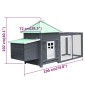 vidaXL Κοτέτσι με Κουτί Ωοτοκίας Γκρι 190x72x102 εκ. Μασίφ Ξύλο Ελάτης