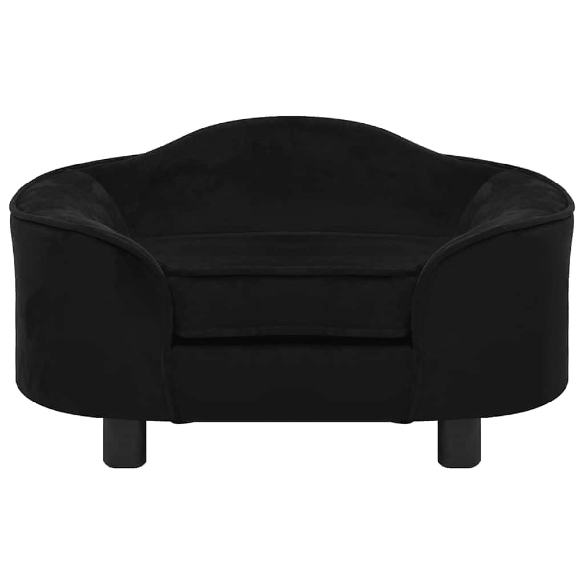 vidaXL Καναπές - Κρεβάτι Σκύλου Μαύρος 67 x 47 x 36 εκ. Βελουτέ