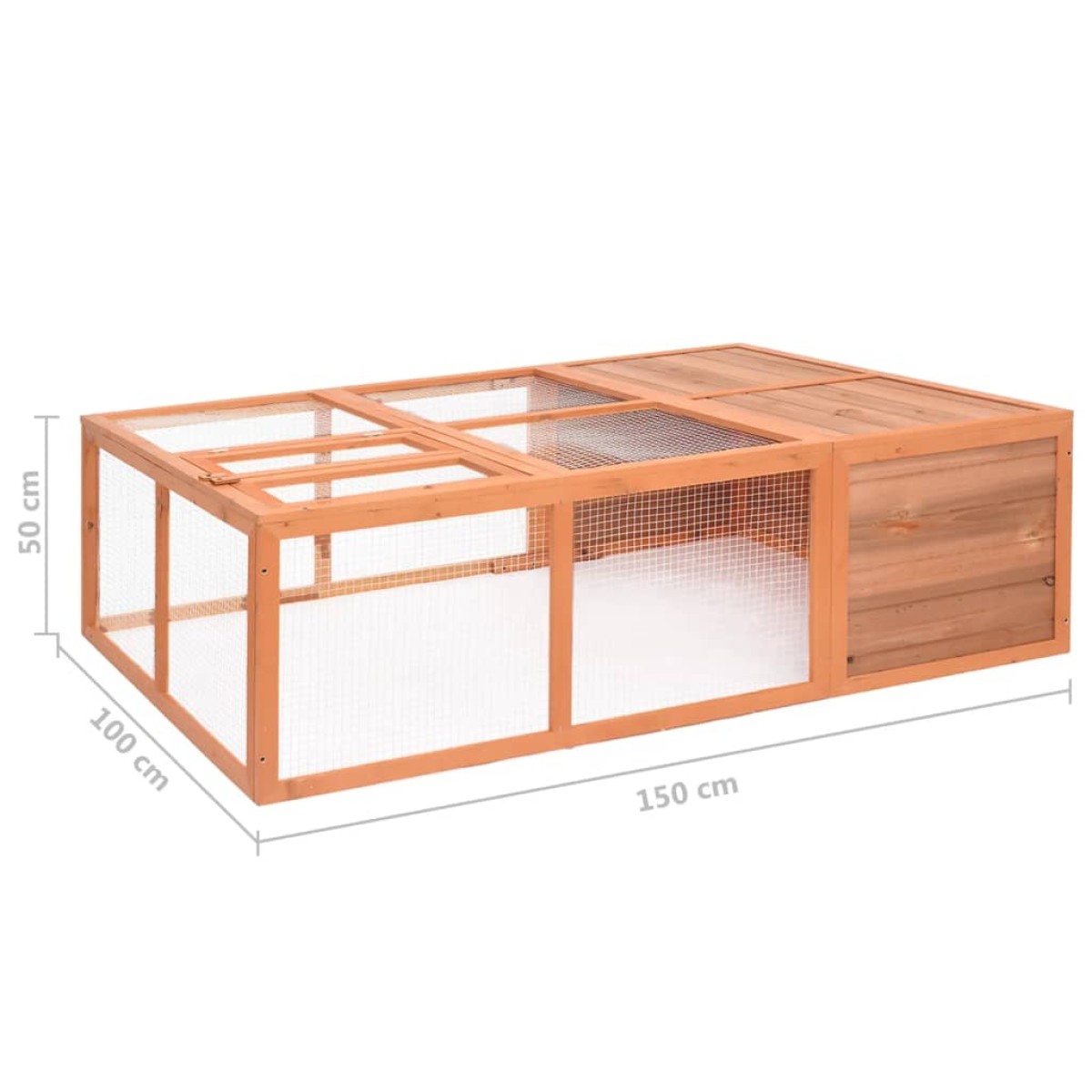 vidaXL Κλουβί Ζώου Κήπου 150 x 100 x 50 εκ. από Μασίφ Ξύλο Ελάτης