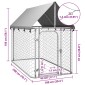vidaXL Κλουβί Σκύλου Εξωτερικού Χώρου 200 x 100 x 150 εκ. με Στέγαστρο
