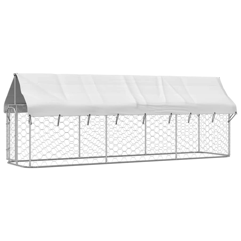 vidaXL Κλουβί Σκύλου Εξωτερικού Χώρου 400 x 100 x 150 εκ. με Στέγαστρο