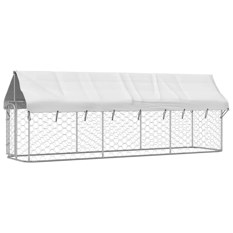 vidaXL Κλουβί Σκύλου Εξωτερικού Χώρου 400 x 100 x 150 εκ. με Στέγαστρο