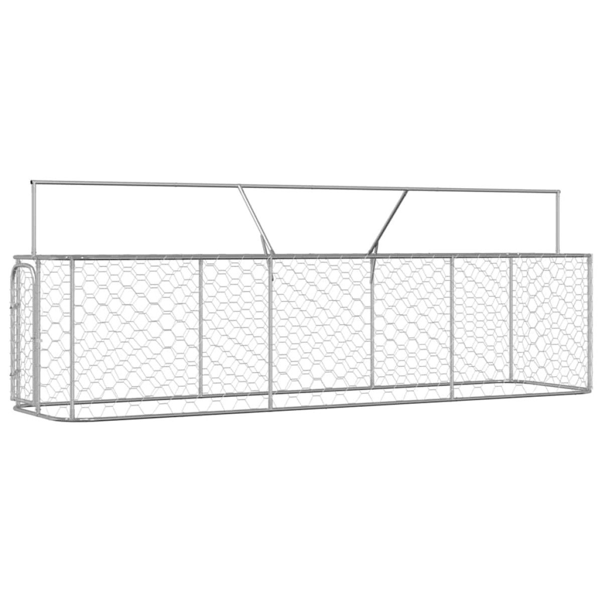 vidaXL Κλουβί Σκύλου Εξωτερικού Χώρου 400 x 100 x 150 εκ. με Στέγαστρο