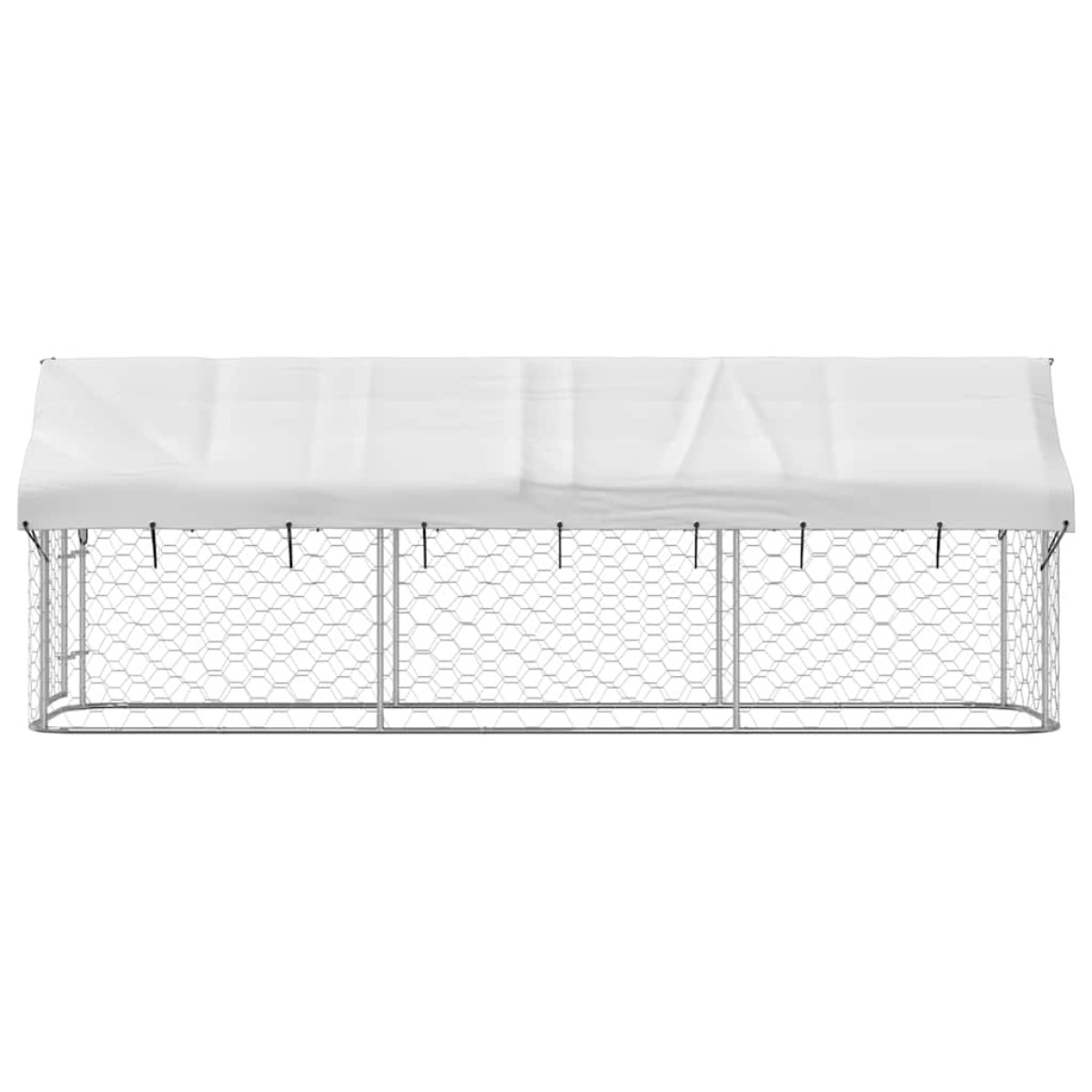 vidaXL Κλουβί Σκύλου Εξωτερικού Χώρου 400 x 100 x 150 εκ. με Στέγαστρο