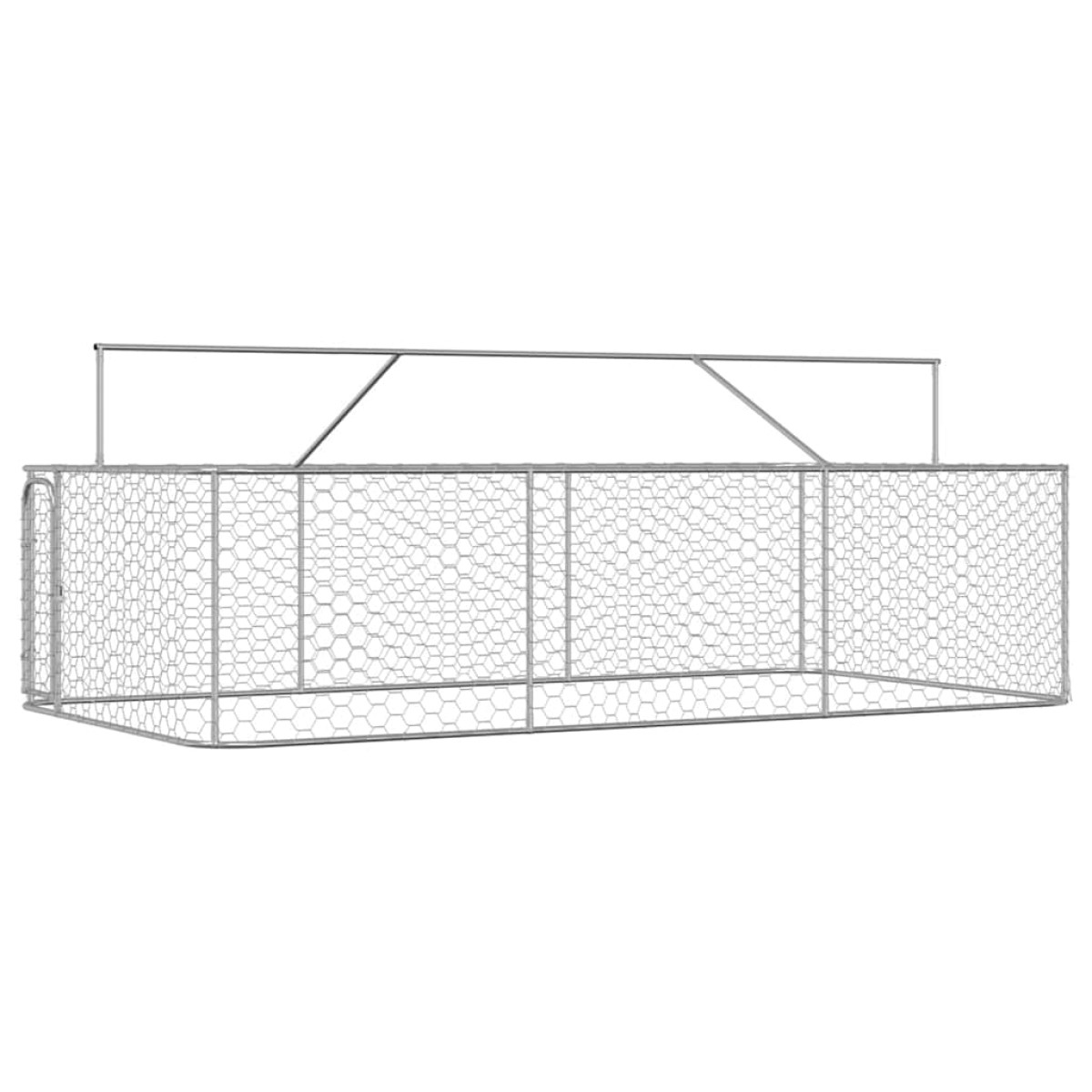 vidaXL Κλουβί Σκύλου Εξωτερικού Χώρου 400 x 200 x 150 εκ. με Στέγαστρο