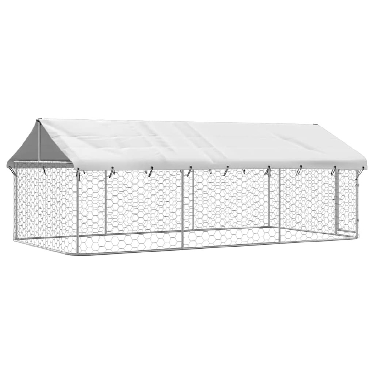 vidaXL Κλουβί Σκύλου Εξωτερικού Χώρου 400 x 200 x 150 εκ. με Στέγαστρο