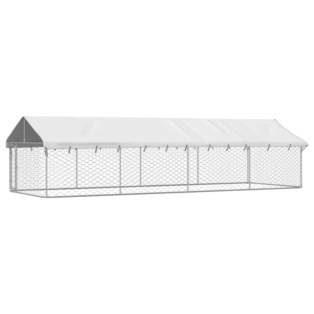 vidaXL Κλουβί Σκύλου Εξωτερικού Χώρου 600 x 200 x 150 εκ. με Στέγαστρο