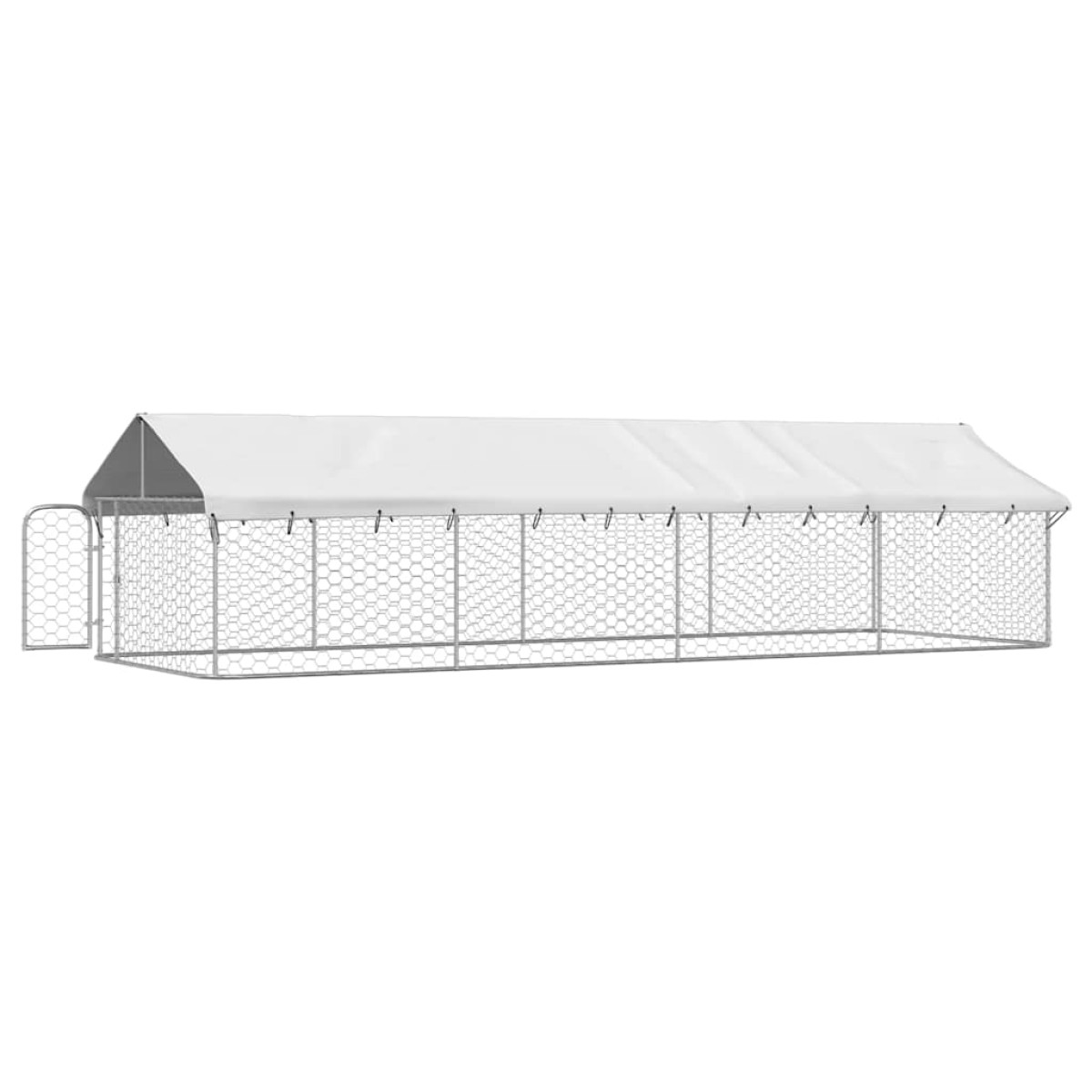 vidaXL Κλουβί Σκύλου Εξωτερικού Χώρου 600 x 200 x 150 εκ. με Στέγαστρο