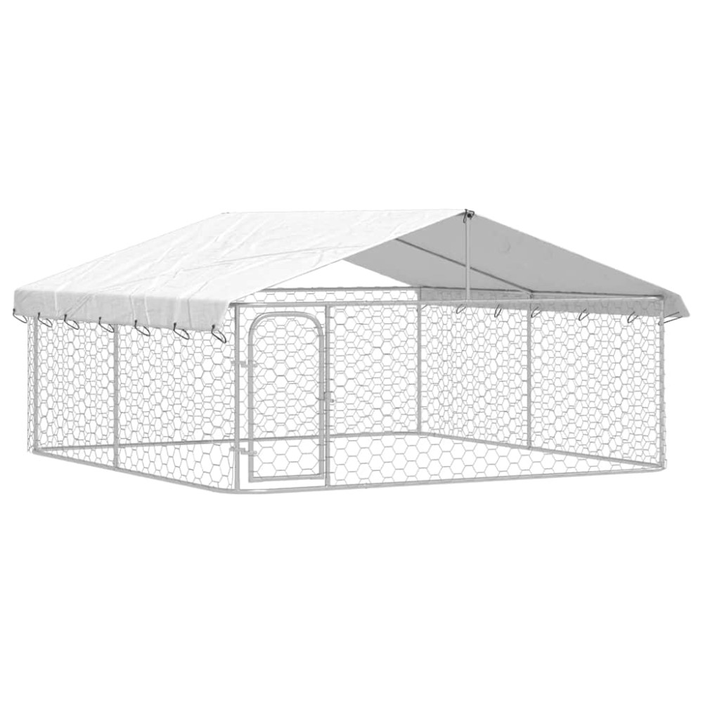 vidaXL Κλουβί Σκύλου Εξωτερικού Χώρου 300 x 300 x 150 εκ. με Στέγαστρο