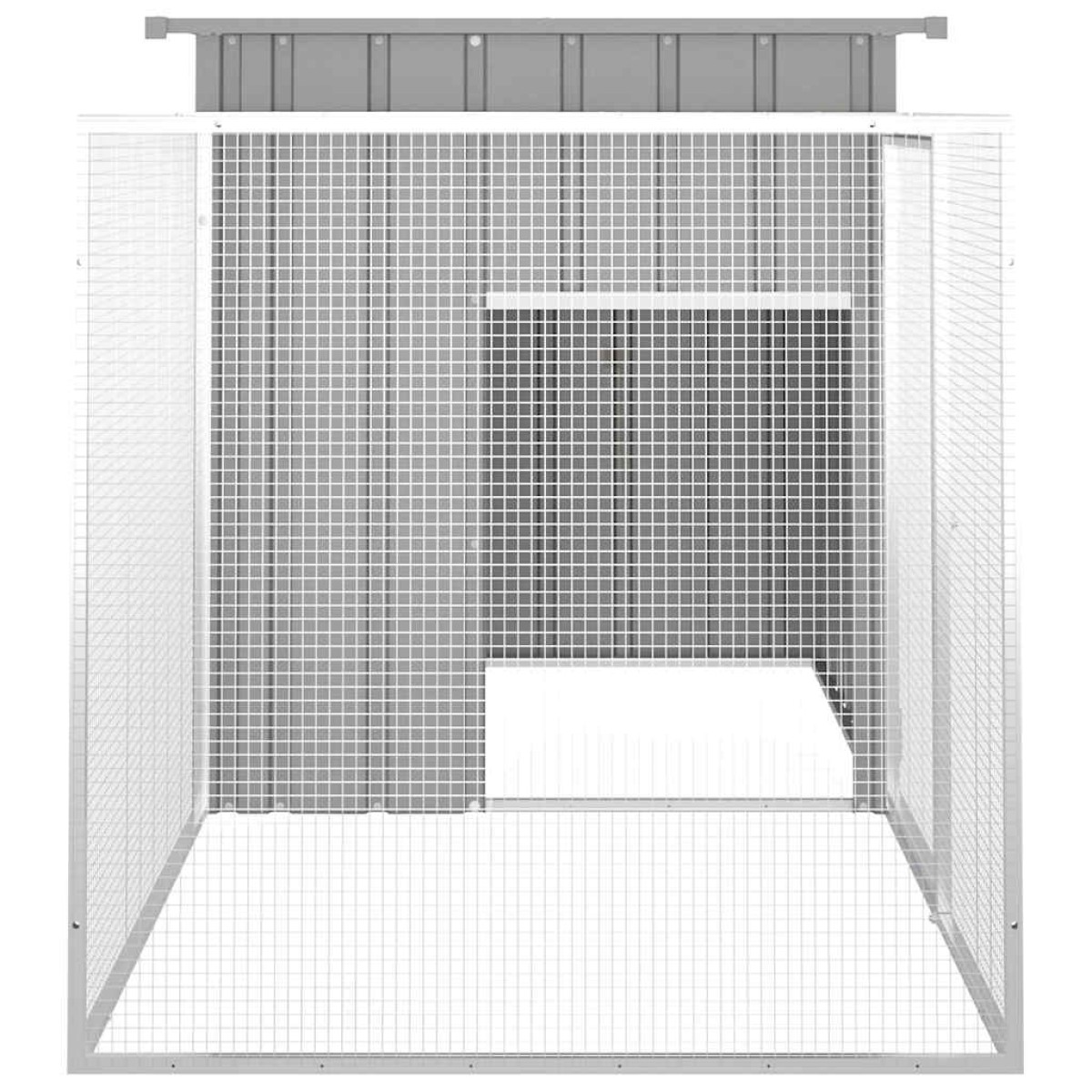 vidaXL Κοτέτσι - Κλουβί Γκρι 200x91x100 εκ. από Γαλβανισμένο Χάλυβα
