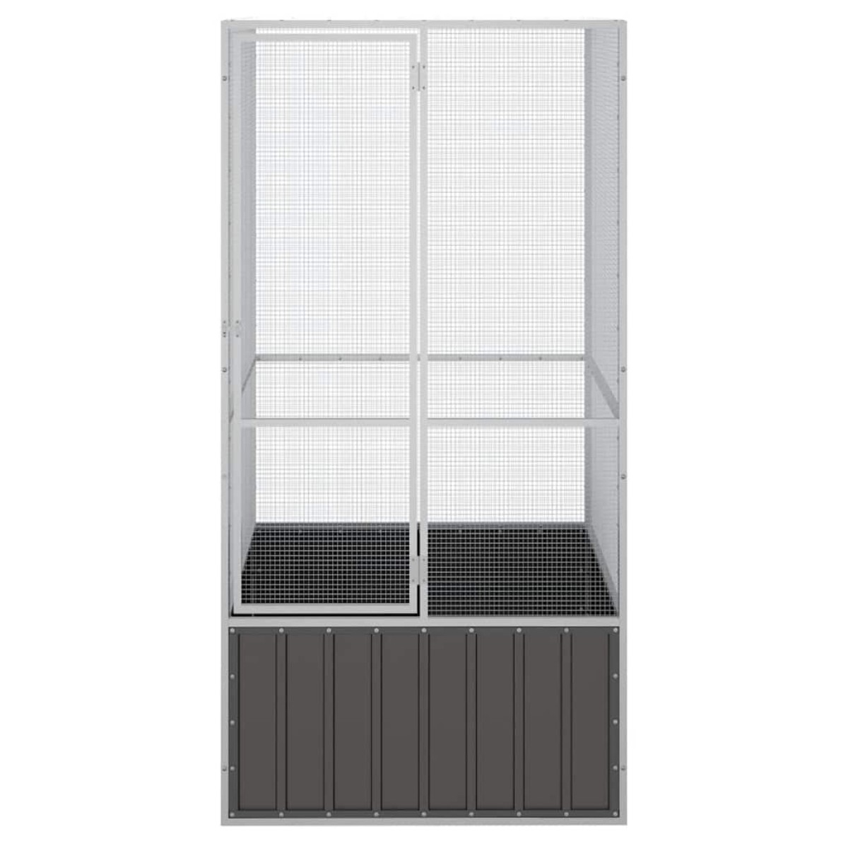 vidaXL Κλουβί Πουλιών Ανθρακί 111x107x211,5 εκ από Γαλβανισμένο Χάλυβα