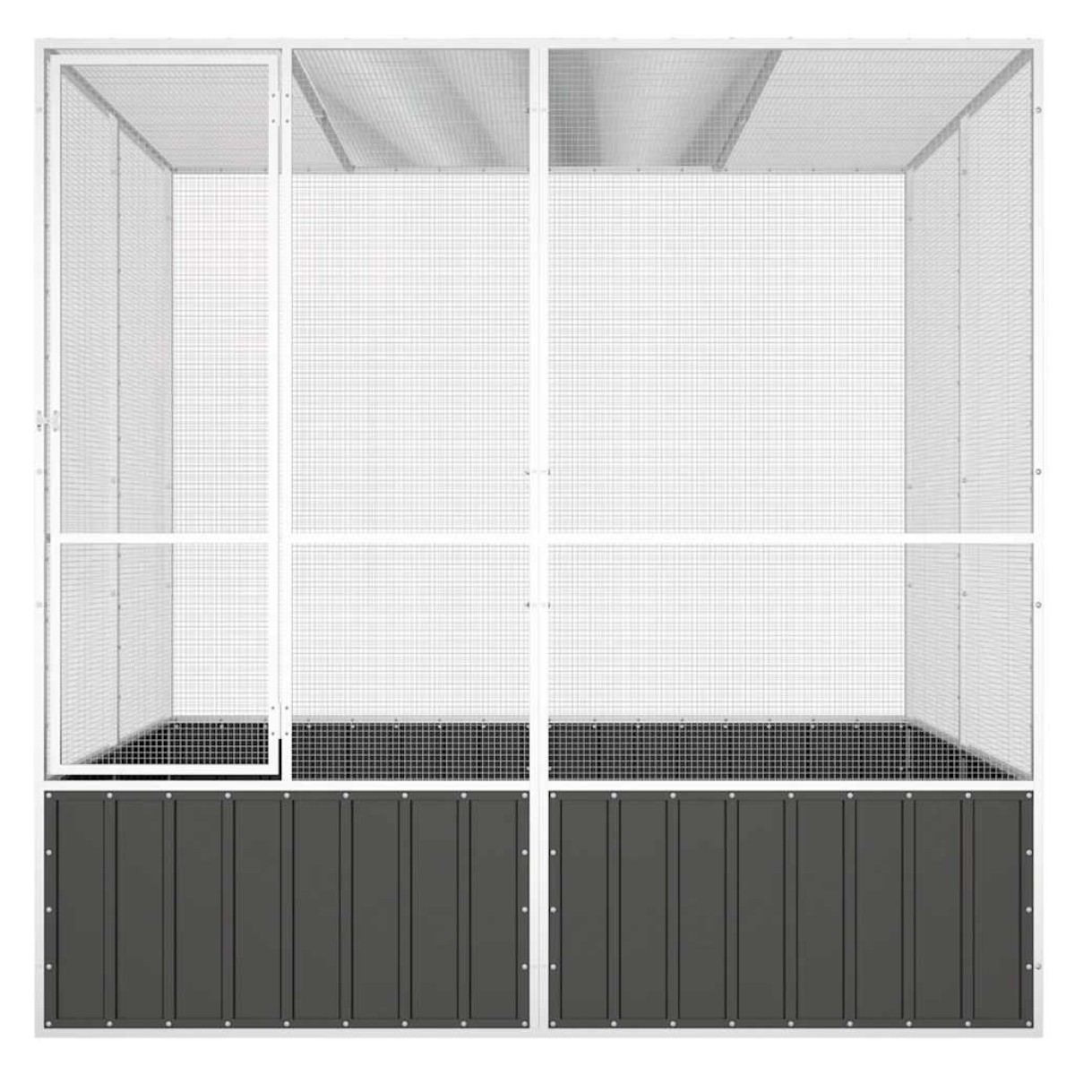 vidaXL Κλουβί Πουλιών Ανθρακί 213,5x217,5x211,5 εκ Γαλβανισμένο Χάλυβα