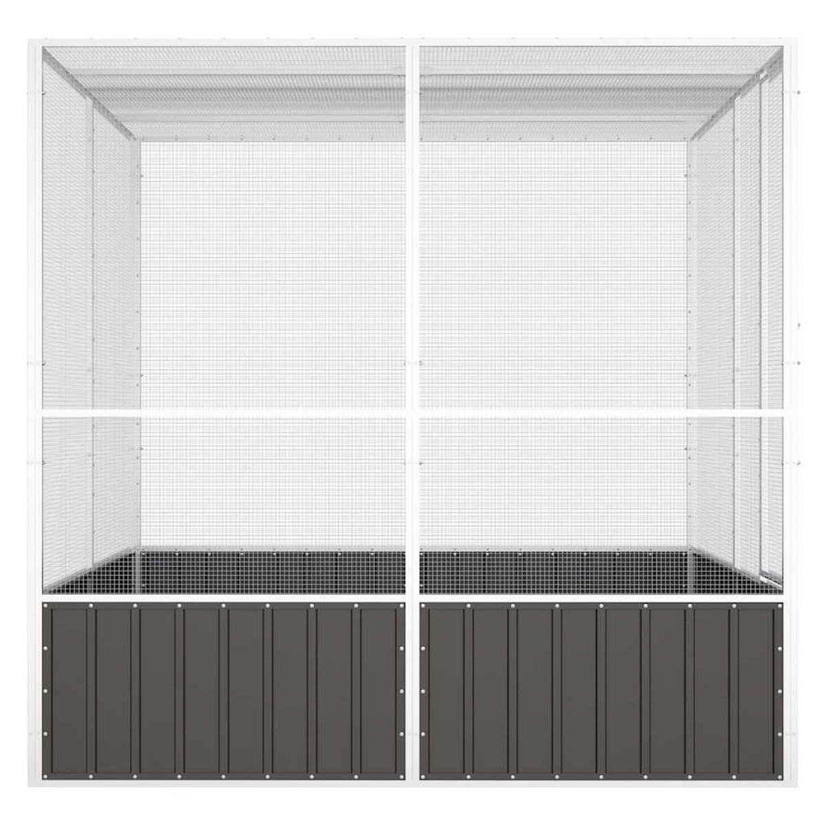 vidaXL Κλουβί Πουλιών Ανθρακί 213,5x217,5x211,5 εκ Γαλβανισμένο Χάλυβα