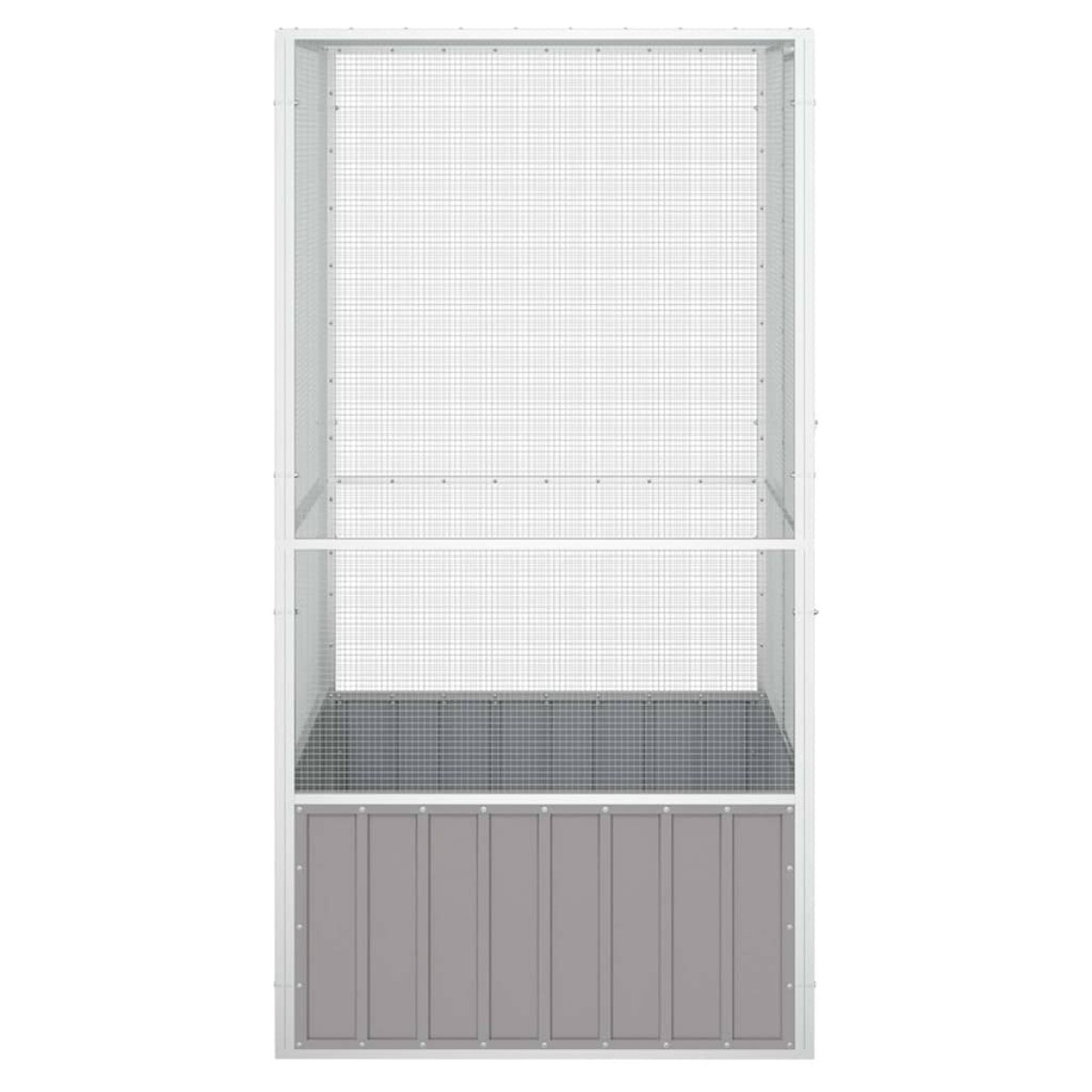 vidaXL Κλουβί Πουλιών Γκρι 111x107x211,5 εκ από Γαλβανισμένο Χάλυβα