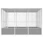 vidaXL Κλουβί Πουλιών Γκρι 302,5x324,5x211,5 εκ Γαλβανισμένο Χάλυβα