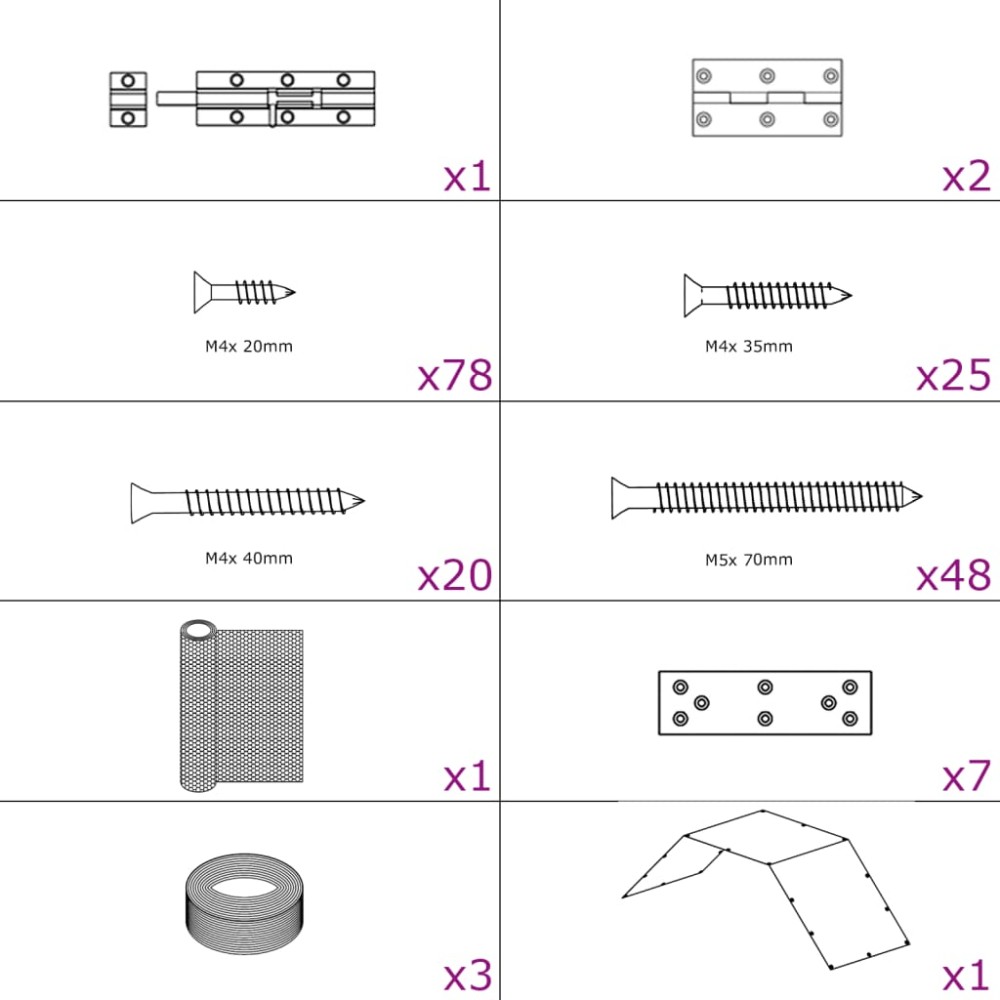 vidaXL Κοτέτσι 268x100x190 εκ. Μεταλλικό