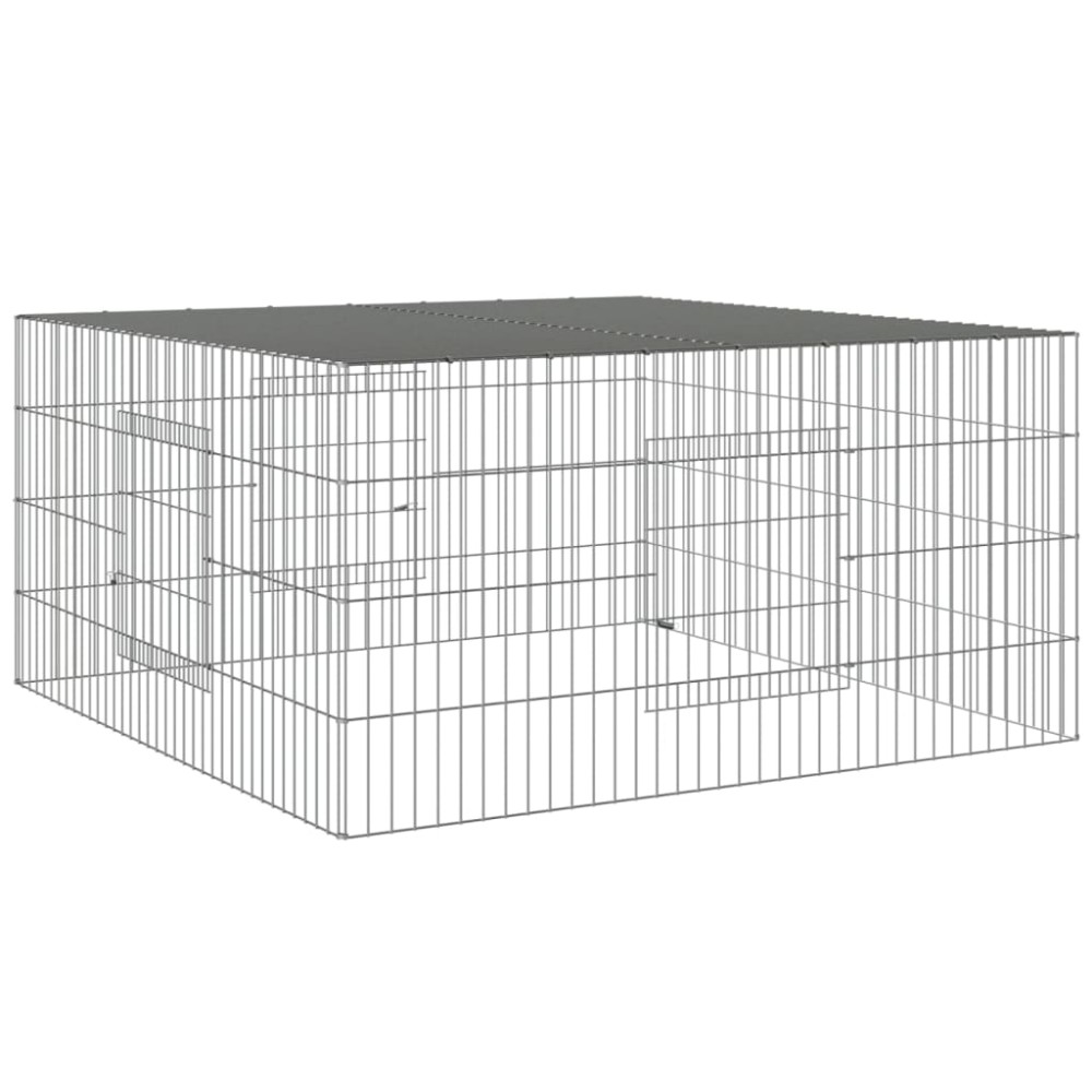 vidaXL Κλουβί Κουνελιών 110x110x55 εκ. από Γαλβανισμένο Σίδερο