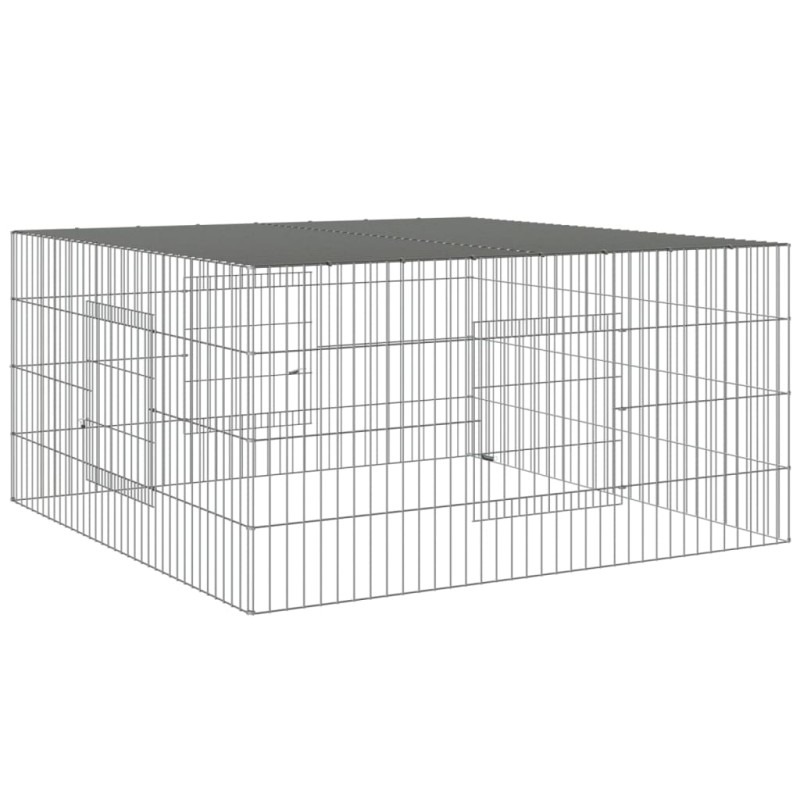 vidaXL Κλουβί Κουνελιών 110x110x55 εκ. από Γαλβανισμένο Σίδερο