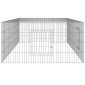vidaXL Κλουβί Κουνελιών 2 Πάνελ 220x110x55 εκ. από Γαλβανισμένο Σίδερο
