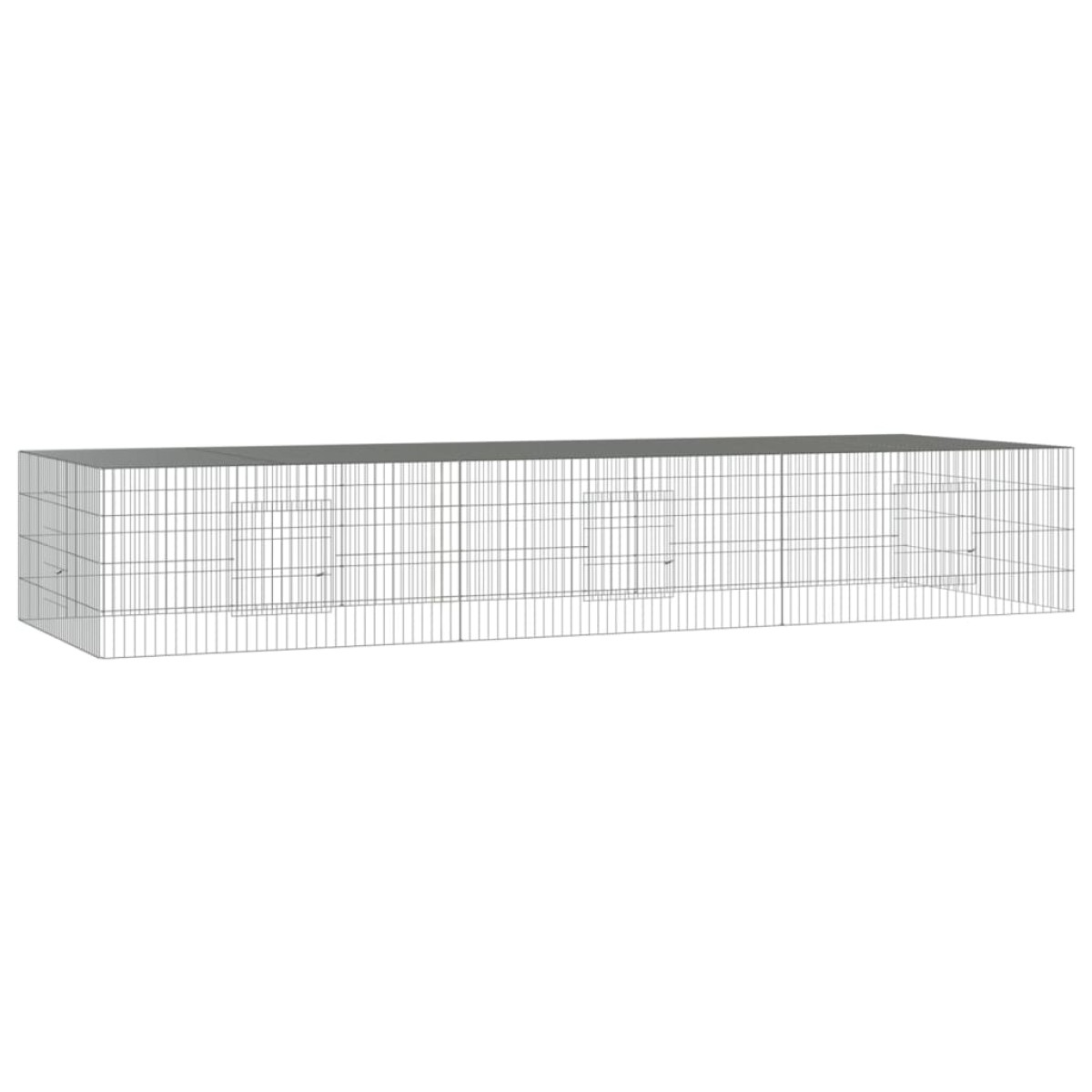 vidaXL Κλουβί Κουνελιών 3 Πάνελ 325x109x54 εκ. από Γαλβανισμένο Σίδερο