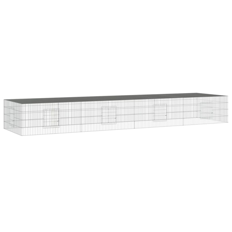 vidaXL Κλουβί Κουνελιών 4 Πάνελ 433x109x54 εκ. από Γαλβανισμένο Σίδερο