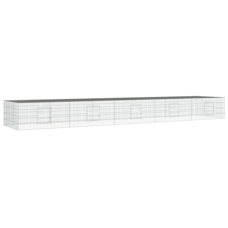 vidaXL Κλουβί Κουνελιών 5 Πάνελ 541x109x54 εκ. από Γαλβανισμένο Σίδερο
