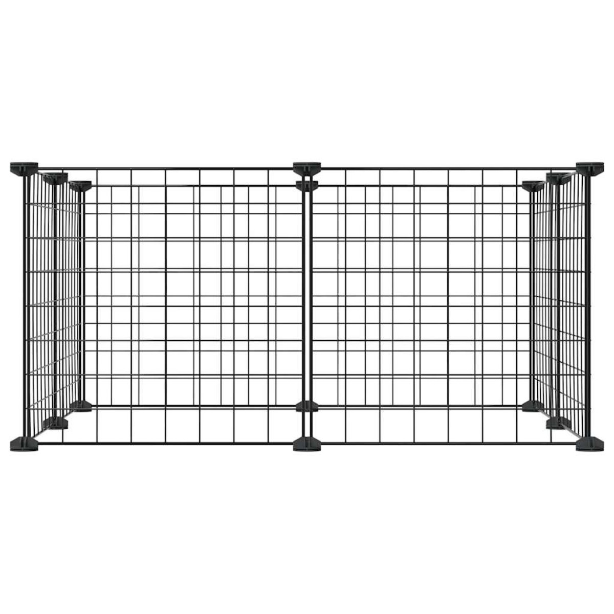 vidaXL Κλουβί για Κατοικίδια με 8 Πάνελ Μαύρο 35 x 35 εκ. Ατσάλινο