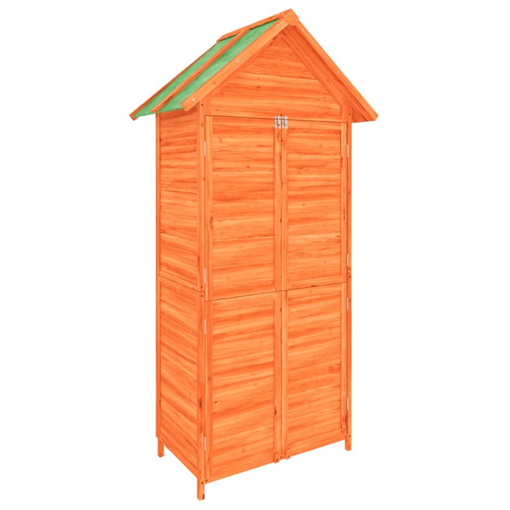vidaXL Αποθήκη Εργαλείων Κήπου Καφέ 89x52,5x175 εκ. Μασίφ Ξύλο Πεύκου