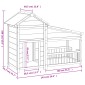 vidaXL Σπίτι Σκύλου Καφέ 143 x 60,5 x 109 εκ. από Μασίφ Ξύλο Πεύκου