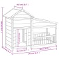 vidaXL Σπίτι Σκύλου Μόκα 143 x 60,5 x 109 εκ. από Μασίφ Ξύλο Πεύκου