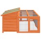 vidaXL Κλουβί Κουνελιών Καφέ 144 x 123 x 67,5 εκ. Μασίφ Ξύλο Πεύκου