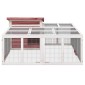 vidaXL Κλουβί Κουνελιών Μόκα 144 x 123 x 67,5 εκ. Μασίφ Ξύλο Πεύκου