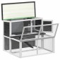 vidaXL Κλουβί Κουνελιών Γκρι 102 x 90 x 84,5 εκ. Μασίφ Ξύλο Πεύκου