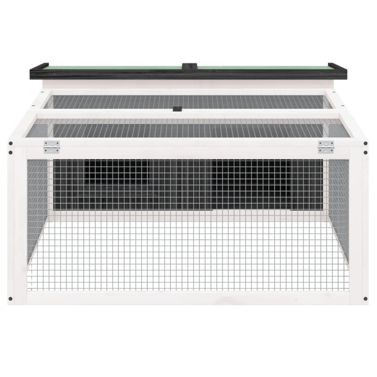 vidaXL Κλουβί Κουνελιών Γκρι 117,5 x 97 x 47,5 εκ. Μασίφ Ξύλο Πεύκου