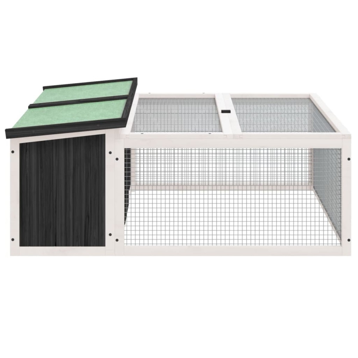 vidaXL Κλουβί Κουνελιών Γκρι 117,5 x 97 x 47,5 εκ. Μασίφ Ξύλο Πεύκου