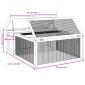 vidaXL Κλουβί Κουνελιών Γκρι 117,5 x 97 x 47,5 εκ. Μασίφ Ξύλο Πεύκου