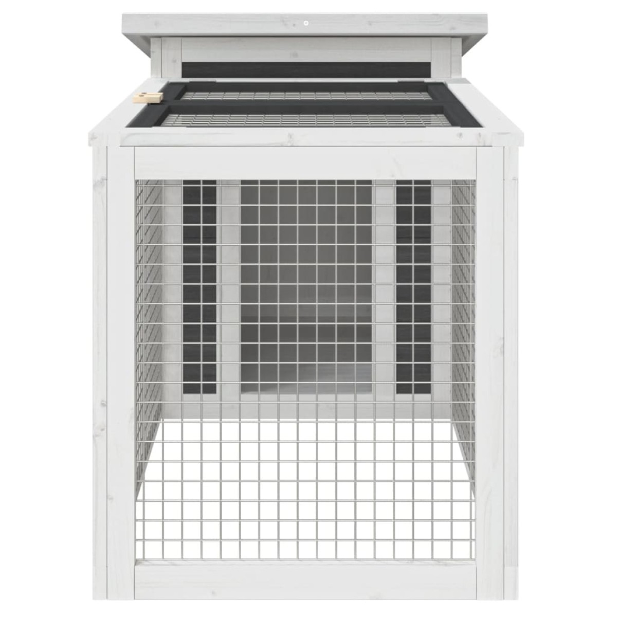 vidaXL Κλουβί Κουνελιών Γκρι 100,5 x 54 x 55 εκ. Μασίφ Ξύλο Πεύκου