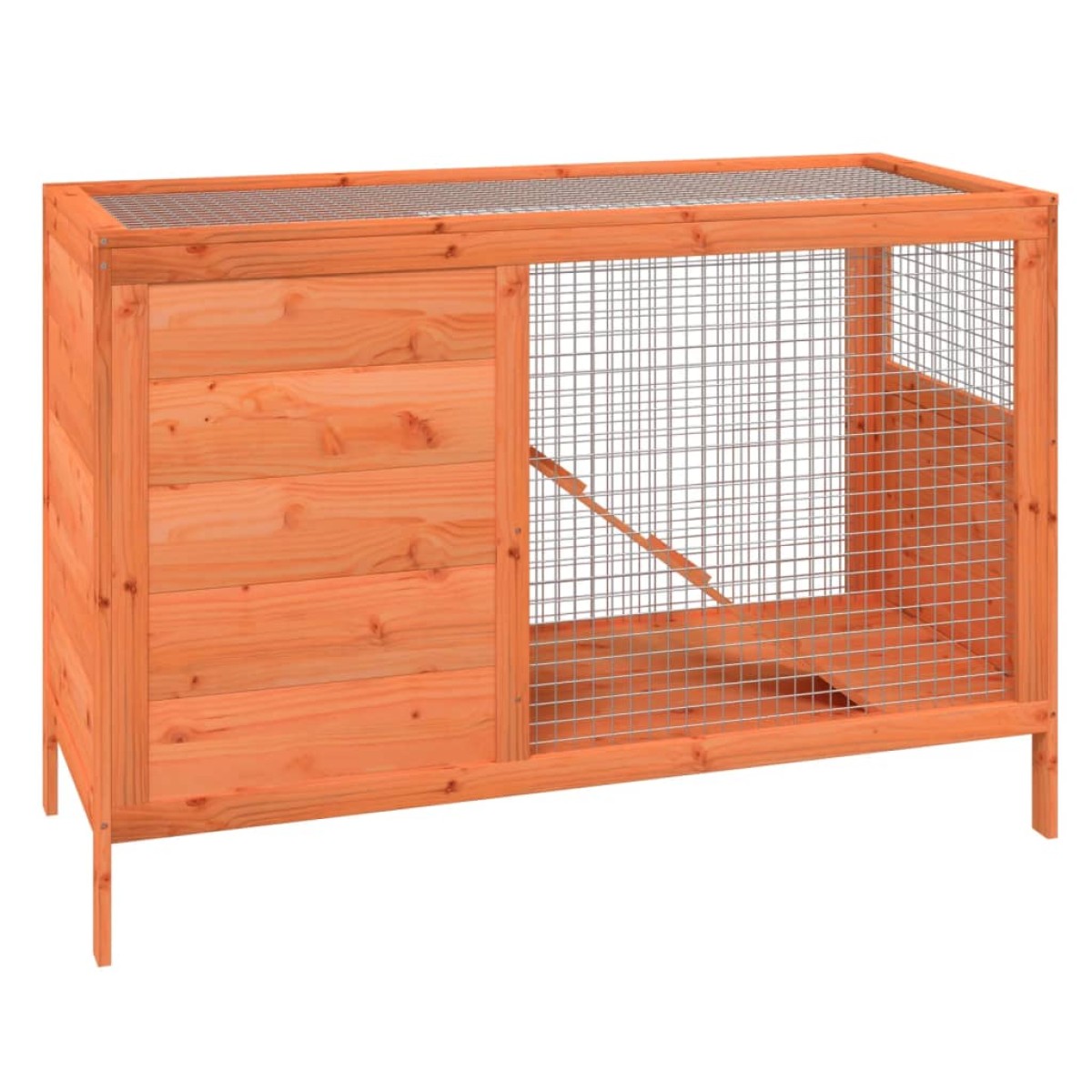 vidaXL Κλουβί Κουνελιών Καφέ 103 x 44 x 69,5 εκ. Μασίφ Ξύλο Πεύκου