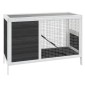 vidaXL Κλουβί Κουνελιών Γκρι 103 x 44 x 69,5 εκ. Μασίφ Ξύλο Πεύκου